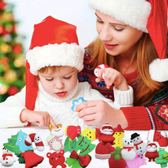 30Pcs Christmas Mochi Squishy Toys,Christmas Mini Kawaii Moji,Xmas Squeeze Soft Fidget Toys Include Santa Snowman Xmas Tree for Xmasparty Bags Fillers Girls Boys Kids Treats Party Favors Gifts