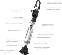 ML6 Connect Warm Light - LED Rechargeable, Bluetooth, Remote Control Camping Light, Powerful 750 Lumen, Tent Lantern for Camping, Rubber Hook and Magnet for Mounting, up to 180 Hours Battery