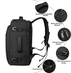 Cabin Bags 45×36×20 for New Easyjet Underseat Hand Luggage Bag Carry on Travel Backpack Flight Bag Cabin Size for Airplanes Hand Luggage Rucksack Fit 15.6 Inch Laptop,Black