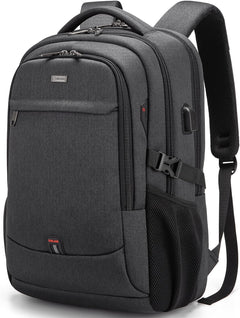 Travel Laptop Backpack, Work Bag Laptop Bag with USB Charging Port, anti Theft Business Backpack, College School Rucksack for Men and Women, Fits 17 Inch, Black