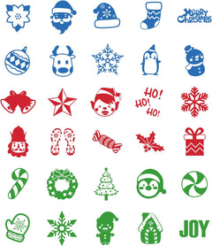 Christmas Stamps for Kids, 30Pcs Assorted Xmas Self-Inking Stampers for Kids Christmas Party Bag Fillers
