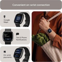 Versa 4 Smartwatch - GPS, 6-Day Battery Life, Compatible with iOS & Android, Black/Graphite Aluminium