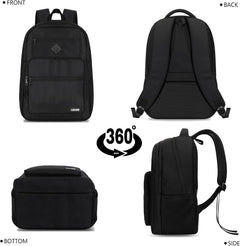 Black Backpack for Men, School Backpack for Boy Teens | 15.6 Inch Laptop Back Pack with Reinforced Straps