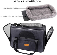 Travel in Style: Airline Approved Portable Cat Carrier with Comfort Features for Cats & Small Dogs