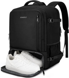New Ryanair Cabin Bags 40X30X20, 24L Water-Resistant Travel Backpack with Shoe Compartment, Underseat Travel Bag Carry on 15.6-Inch Laptop Backpack, School Work Rucksack for Men Women, Black
