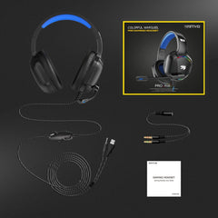 A36 Gaming Headset with Microphone for Pc, Xbox One Series X/S, Ps4, Ps5, Switch, Stereo Wired Noise Cancelling Over-Ear Headphones with Mic for Computer, Laptop, Mac, Nintendo, Gamer (Blue)