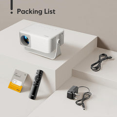 O1 Mini Projector for Bedroom 1080P Supported Auto Keystone 15000LM | 2026 Upgraded Portable Projector for Outdoor, 360° Rotating, 50% Zoom, Compatible with Ios/Android/Tv Stick/Hdmi/Usb/Switch