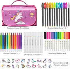 Enchanting Unicorn Pencil Case Set - Perfect Christmas Gifts for Girls Ages 4-7, Fun Art & Craft Supplies, Ideal Birthday Presents!