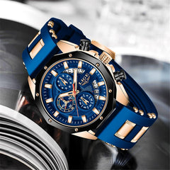Men'S Fashion Chronograph Stainless Steel Waterproof Analog Quartz Luminous Large Dial Sport Classic Watch