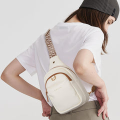 Crossbody Bag for Women PU Leather Sling Shoulder Bag | Chest Bag with Headphone Hole, Water-Resistant, Large Capacity, Multi-Pocket, Reversible Shoulder Strap