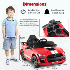 12V Kids Ride on Car Electric Licensed Ford Mustang Shelby GT500 for Kids Aged 3-8