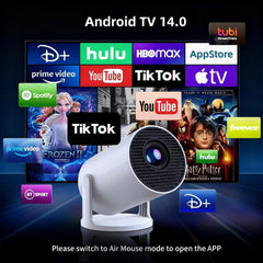[Built-In Apps & 2026 Upgraded]  Mini Projector for Bedroom with Wifi and Bluetooth, Y4 Portable Projector Support 4K 1080P, Auto Keystone 180° Rotatable, Compatible with Hdmi/Usb/Pc/Phone