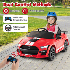 12V Kids Ride on Car Electric Licensed Ford Mustang Shelby GT500 for Kids Aged 3-8