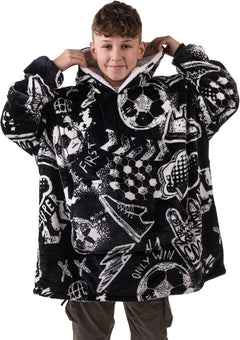Cozy Football Blanket Hoodie for Men & Kids - Perfect Gift for Boys and Girls!