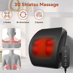 3D Deep Tissue Back and Neck Massager with Heat - Shiatsu Massage Pillow for Ultimate Relaxation, Perfect Gift for Men and Women with Remote Control