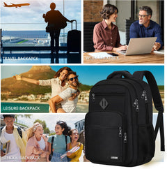 Black Backpack for Men, School Backpack for Boy Teens | 15.6 Inch Laptop Back Pack with Reinforced Straps