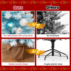 90 CM Artificial Mini Christmas Tree with 12 Natural Cotton Balls