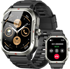 Men's Smart Watch with GPS - 2.06" HD Military Fitness Tracker, Call Function, Heart Rate & Sleep Monitor, 100+ Sports Modes, Waterproof for Android & iOS