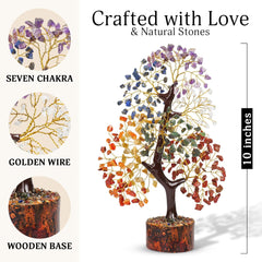 7 Chakra Tree of Life - Stunning Crystal & Gemstone Decor, Perfect Birthday Gift for Women, Elegant Living Room Accessory