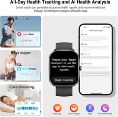2026 AI Smart Watch for Men & Women - ChatGPT Assistant, 1.91" HD Display, 115+ Sports Modes, Bluetooth 5.4 Calling, 200+ Watch Faces, IP68 Waterproof, Compatible with Android & iOS