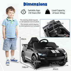 12V Kids Ride on Car Electric Licensed Ford Mustang Shelby GT500 for Kids Aged 3-8
