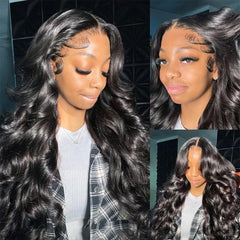 Body Wave Human Hair Wig 180% Density 13X4 Lace Front Wigs Human Hair Wig for Women, Brazilian Virgin Human Hair with Baby Hair Pre Plucked Natural Hairline Natural Color 16 Inch