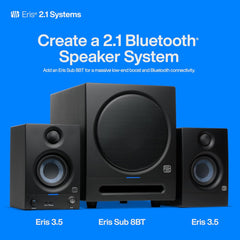 Eris 3.5 Gen 2 Powered Studio Monitor Speakers - High-Quality 3.5" 2-Way Pair for Gaming, Multimedia & Music Production - 50W Power