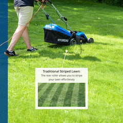 15'' / 38Cm 1600W Electric Lawnmower with Rear Roller with Mulching Feature 40 Litre Collection Bag and 5 Cutting Heights with 10M Power Cable