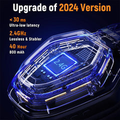 Wireless Gaming Headset, Compatible with PC Ps5 Ps4 Boasts 2.4Ghz Lossless Audio, USB & Type-C, Flip Microphone and 40-Hr Battery - Suited for Switch, Laptop, Mac