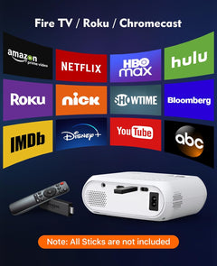 Home Theater Projector - 1080P Full HD, Upgraded 12000 Lux Mini Projector Compatible with iOS, Android, Tablets, PCs, TV Sticks, USB, DVDs, and Gaming Consoles