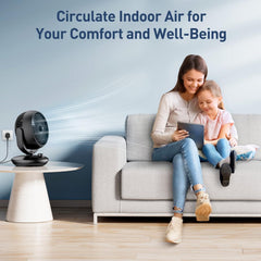 Air Circulator Desk Fan, 22 Db Quiet Fans Cooling for Bedrooms and Office, Efficient Cooling & Circulation, Powerful Airflow Table Oscillating Fan with 3 Speed, 90° Adjustable Tilt, 70° Wide-Angle