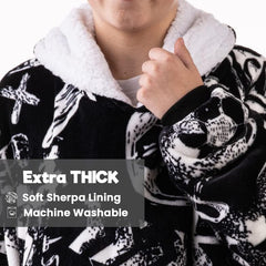 Cozy Football Blanket Hoodie for Men & Kids - Perfect Gift for Boys and Girls!