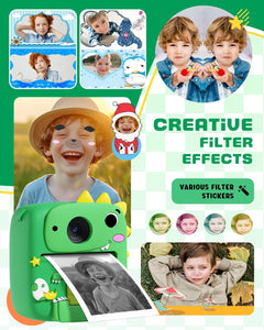 Kids Camera Instant Print, 1080P Kids Digital Camera, Girls Boys Toys Age 3-9, Christmas Birthday Gifts Toys for 3 4 5 6 7 8 9 Year Old Boys Girls (Green)