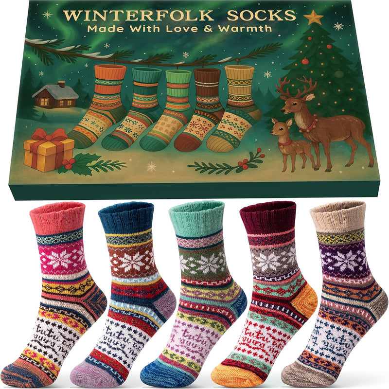 Cozy Christmas Socks for Women - Perfect Gifts for Mum, Grandma, Daughter, and Sister - Thermal Winter Stocking Fillers