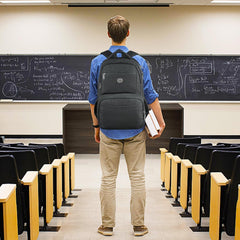 17 Inch Laptop Backpack with Lunch Compartment, TSA Large Travel Rucksack for Men Women with Laptop Compartment, Water Resistant Work Bag with Padded Straps for School Backpack, Black