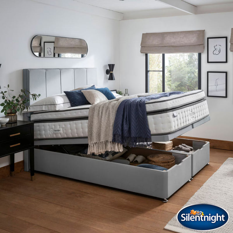 Geltex Ultraflex 3000 Mattress & Full Ottoman Divan in Slate Grey, 2 Firmness Ratings in 3 Sizes