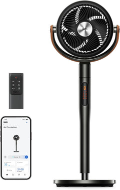 43 Inch Smart Standing Fan for Bedroom, 100Ft Strong Airflow Fan, DC Motor Silent Floor Fans, 120°+105° Oscillating Pedestal Fans with 12H Timer, 6 Modes, Wifi/Alexa/Remote Control
