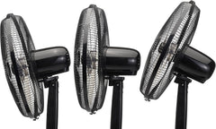 Height & Tilt Angle Adjustable Oscillating Digital Dual 3-Blade 3-Speed Standing Pedestal Fan with Remote Control, Black