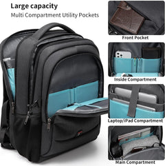 Travel Laptop Backpack, Work Bag Laptop Bag with USB Charging Port, anti Theft Business Backpack, College School Rucksack for Men and Women, Fits 17 Inch, Black