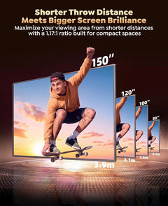 4K Projector with Google TV, 1200 ANSI Native 1080P 4K Decode Home Cinema Projector Smart Short Throw with 360 Stand, 30W Speaker, AI Auto Focus, 6D Keystone, HDR10 Projectors for Bedroom, Outdoor
