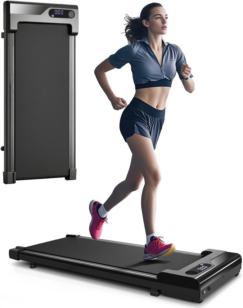Walking Pad Treadmill for Home - under Desk Treadmills Office Mini Portable Electric Running Machine with Adjustable Speed Remote & LED Display Slim Compact Max up 264 Lbs Capacity