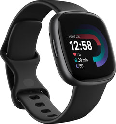 Versa 4 Smartwatch - GPS, 6-Day Battery Life, Compatible with iOS & Android, Black/Graphite Aluminium