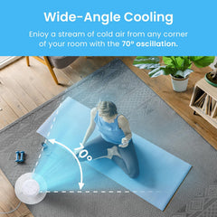 ® 46" Ultra-Powerful Bladeless Tower Fan with 45W Motor, Oscillating Portable Air Circulator, 3 Cooling Speeds, 4 Operational Modes, and 12-Hour Timer for Home & Office - White