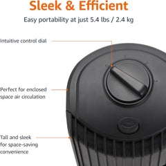 28" (71 Cm) 60-Degree Oscillating Tower Fan for Bedroom, Living Room, Office, with 3 Speeds, Intuitive Mechanical Control, Matte Black, 35W, 27.8" X 9.4" X 9.4" (71 Cm X 24 Cm X 24 Cm)