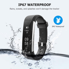 Waterproof Fitness Tracker with Sleep Monitor, Step & Calorie Counter - Perfect for Active Men & Women!