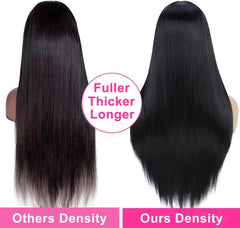18 Inch 13X4 HD Lace Front Wigs Human Hair Straight Human Hair Wig for Black Women 250% Density Glueless Lace Front Wig Human Hair Pre Plucked with Baby Hair Brazilian Virgin Hair Natural Color