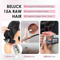 Human Hair Wig 250 Density Layered Bob Wig Human Hair with Curtain Bangs 15A 6X6 Face-Framing Wear Go Glueless Wigs Pre Plucked Pre Cut Loose Body Wave Glueless Wig Human Hair 14 Inch