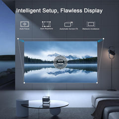 【Officially-Licensed APP & Auto Focus & Keystone】Mini Smart 4K Projector,  1000 ANSI Full HD 1080P Wifi 6 Bluetooth Portable Projector, Movie Projectors for Bedroom/Outdoor/Phone