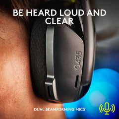 G435 LIGHTSPEED & Bluetooth Wireless Gaming Headset, Ultra Lightweight 165G Over-Ear Headphones, Built-In Mics, 18H Battery, Compatible with PC, PS4, PS5, Nintendo Switch & Switch 2 - Black