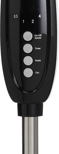 Height & Tilt Angle Adjustable Oscillating Digital Dual 3-Blade 3-Speed Standing Pedestal Fan with Remote Control, Black